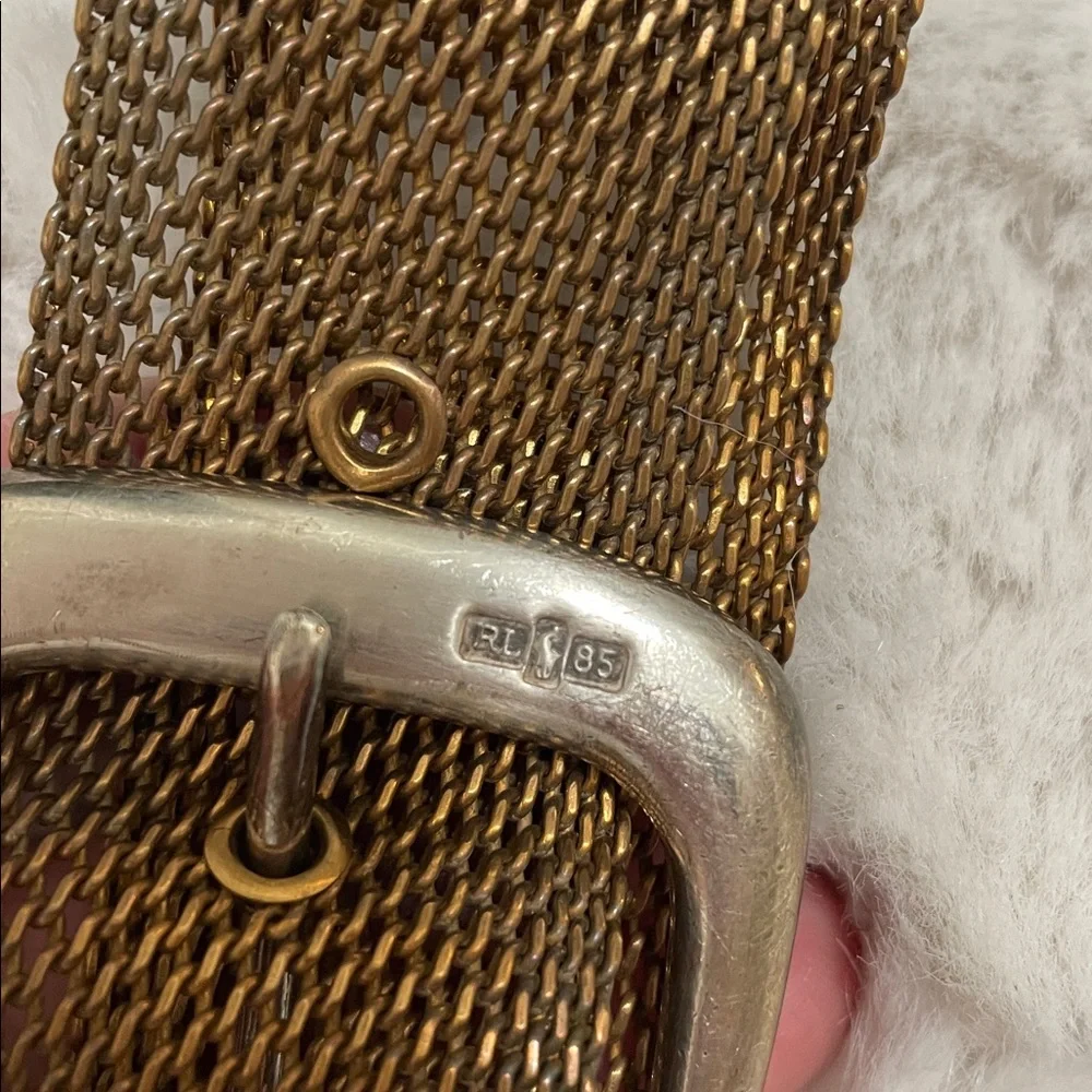 VTG Ralph Lauren Metal Mesh Belt with Silver Buckle